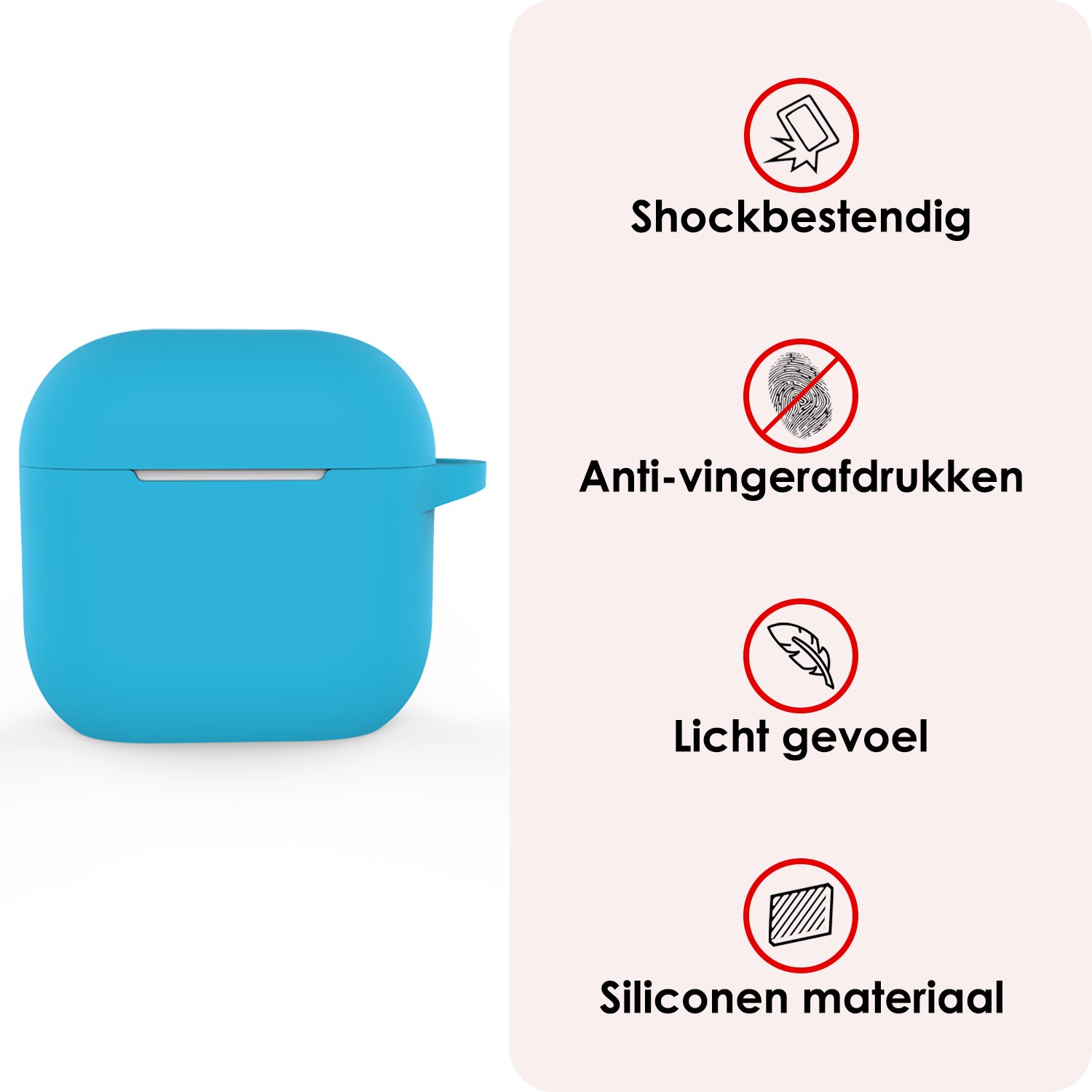 NoXx NoXx Siliconen Hoesje Voor Apple AirPods 4 - Lichtblauw