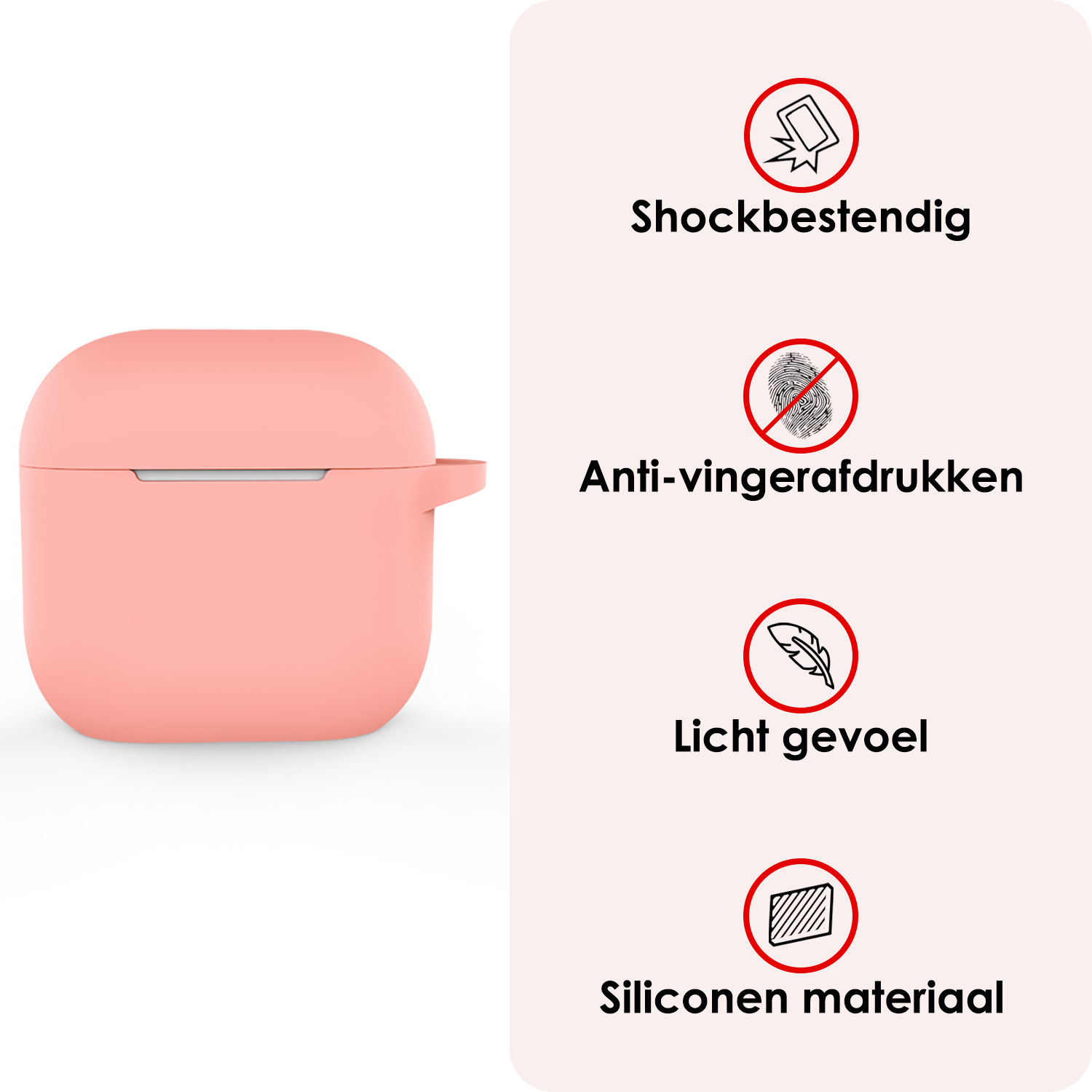 NoXx NoXx Siliconen Hoesje Voor Apple AirPods 4 - Lichtroze