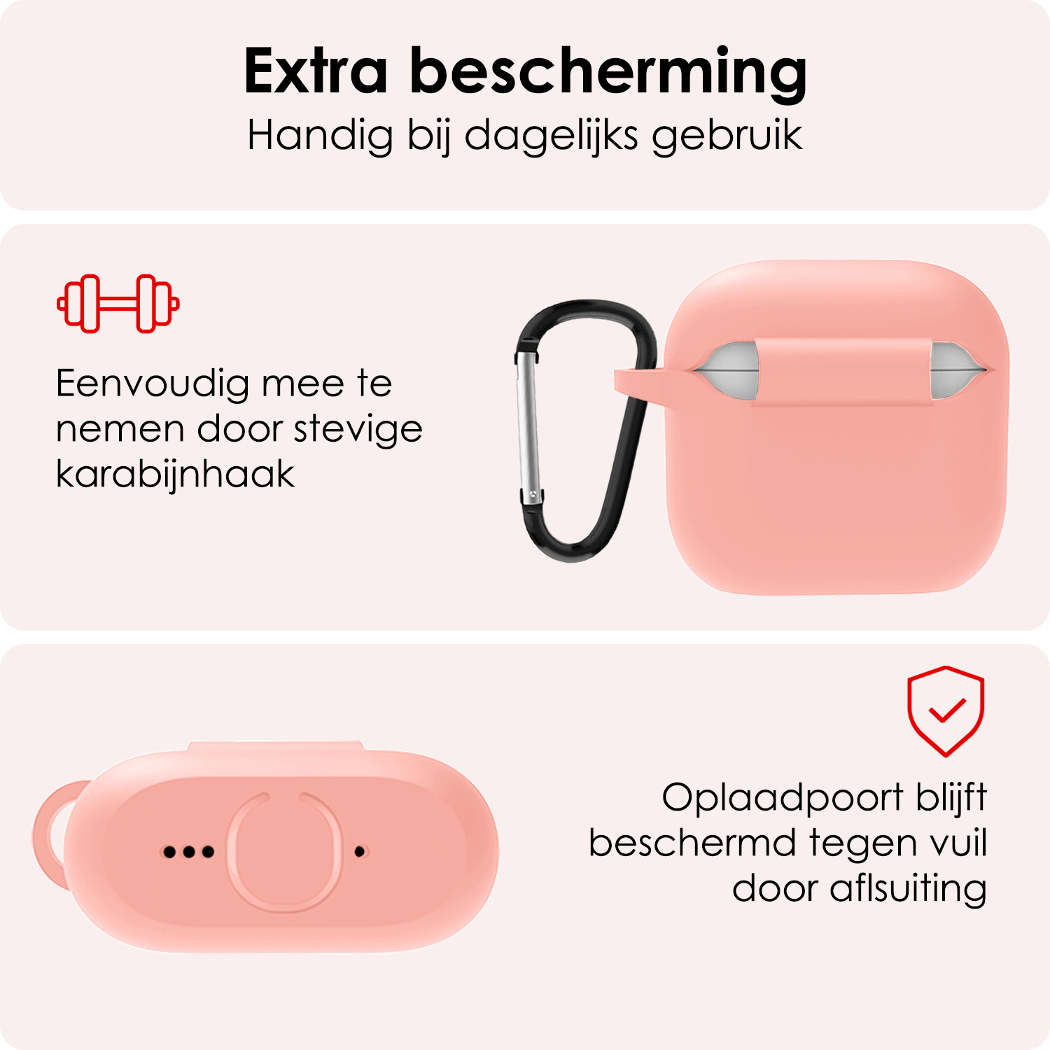NoXx NoXx Siliconen Hoesje Voor Apple AirPods 4 - Lichtroze