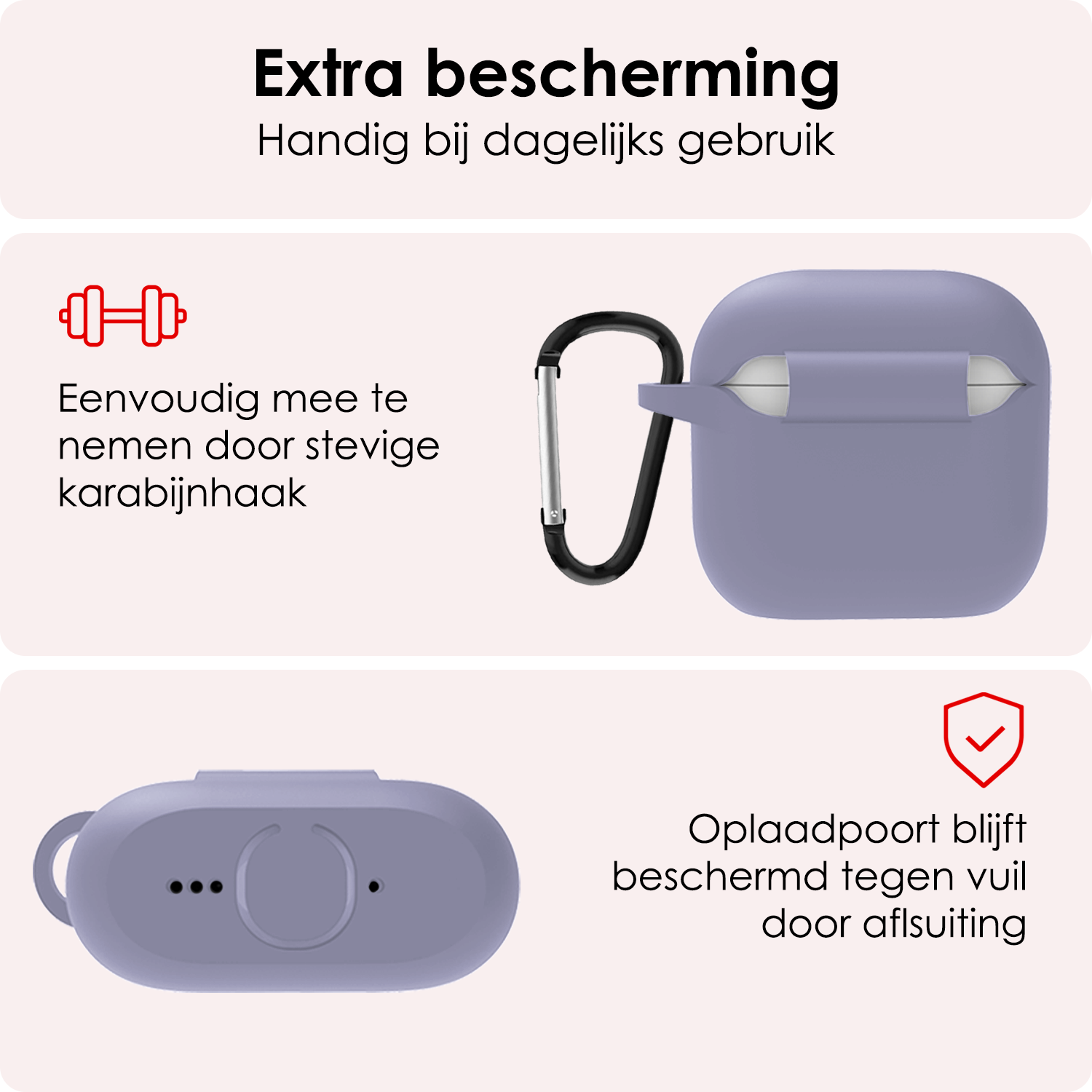 NoXx NoXx Siliconen Hoesje Voor Apple AirPods 4 - Lila