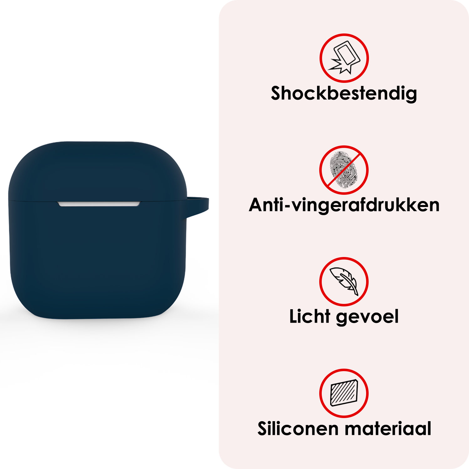 NoXx NoXx Siliconen Hoesje Voor Apple AirPods 4 - Navy