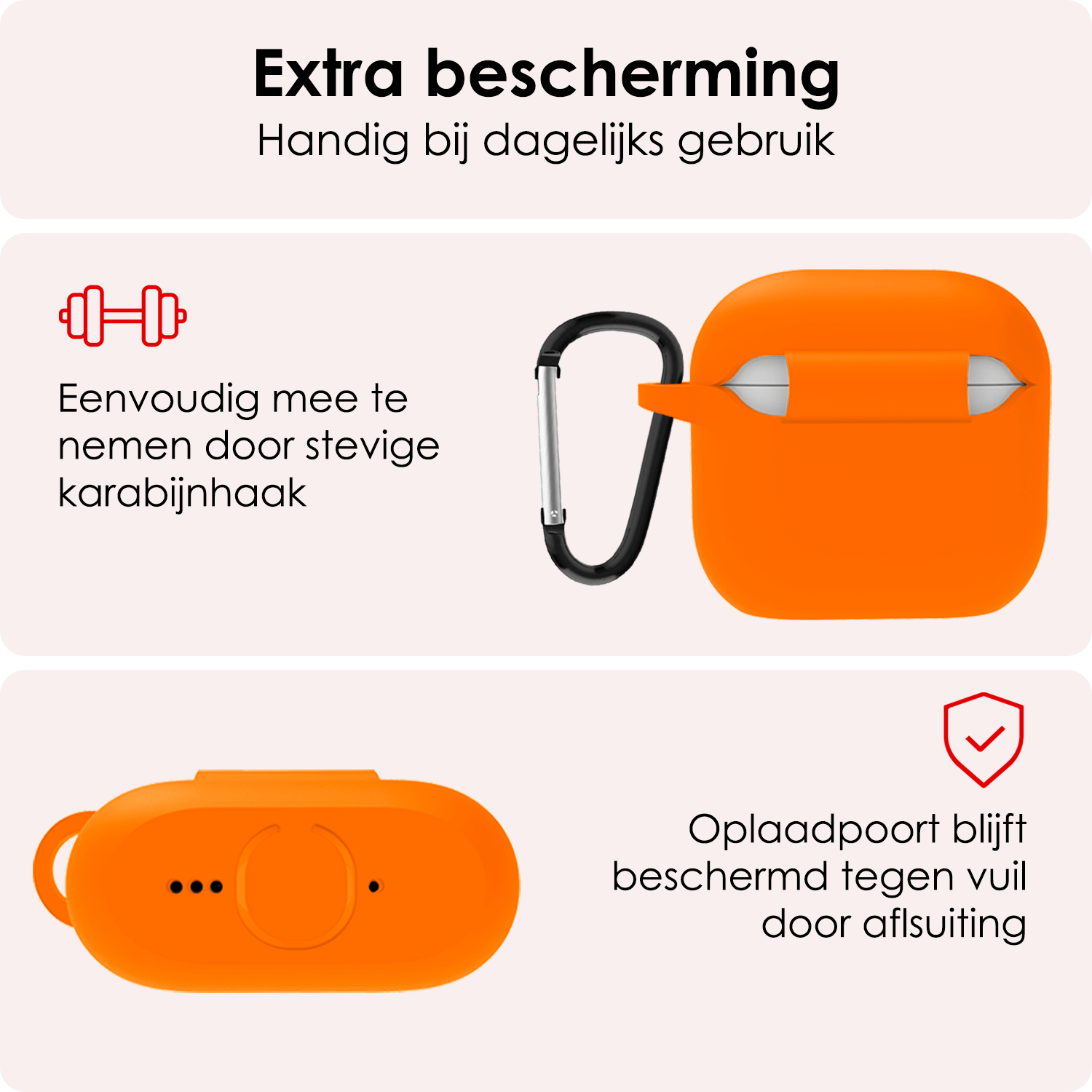 NoXx NoXx Siliconen Hoesje Voor Apple AirPods 4 - Oranje