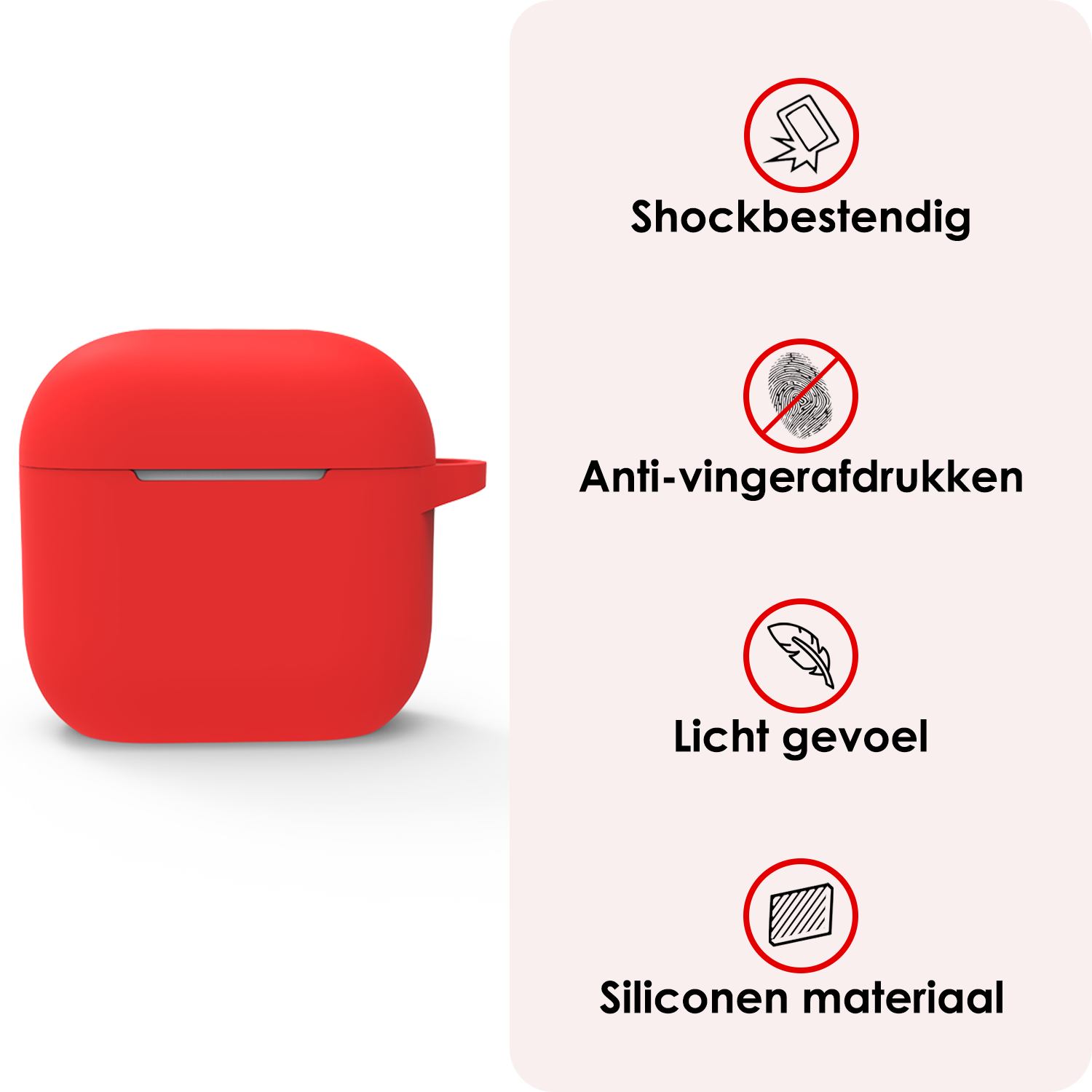 NoXx NoXx Siliconen Hoesje Voor Apple AirPods 4 - Rood