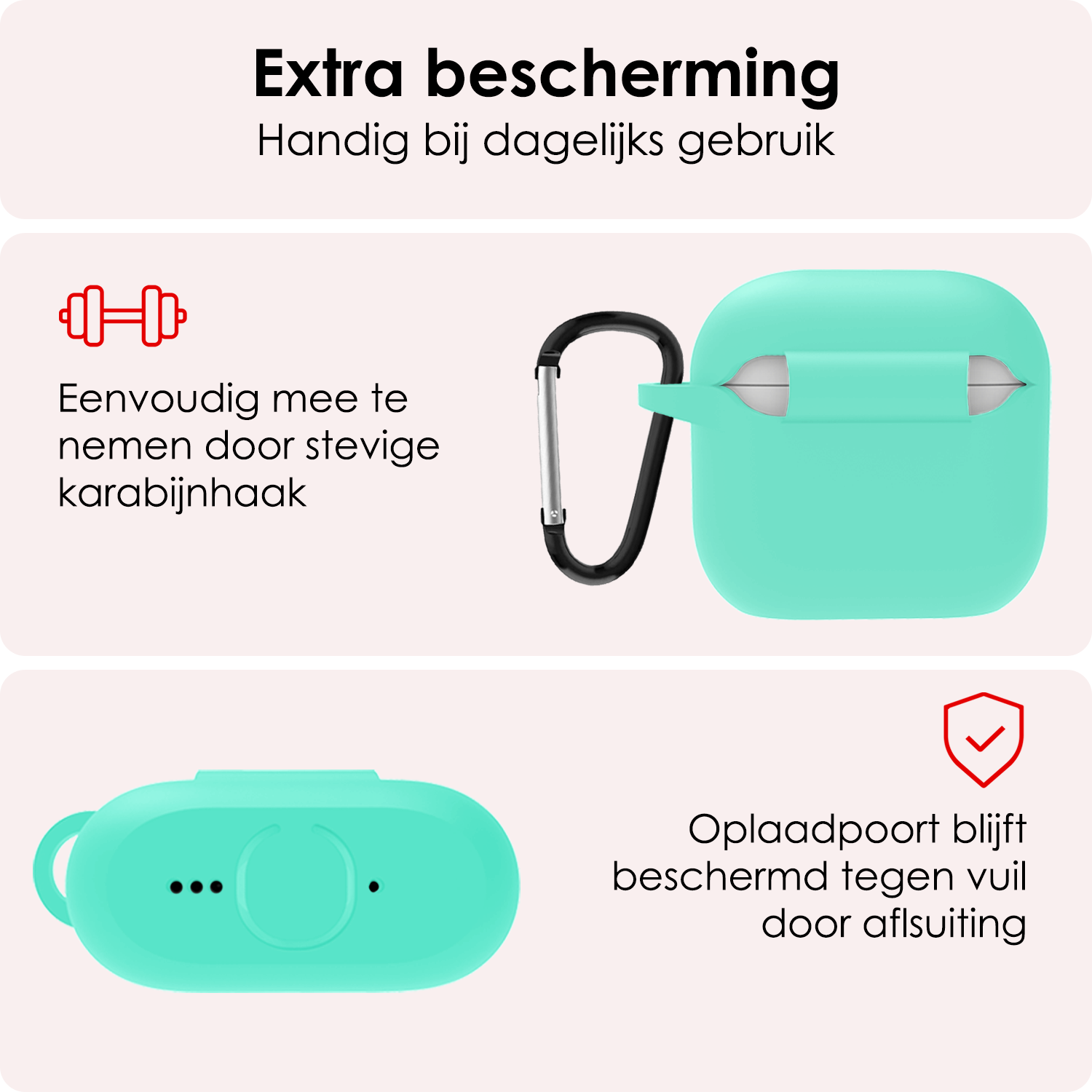 NoXx NoXx Siliconen Hoesje Voor Apple AirPods 4 - Turquoise