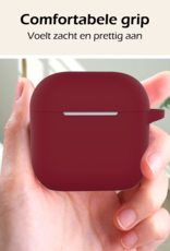 Nomfy Nomfy Siliconen Hoesje Voor Apple AirPods 4 - Donkerrood