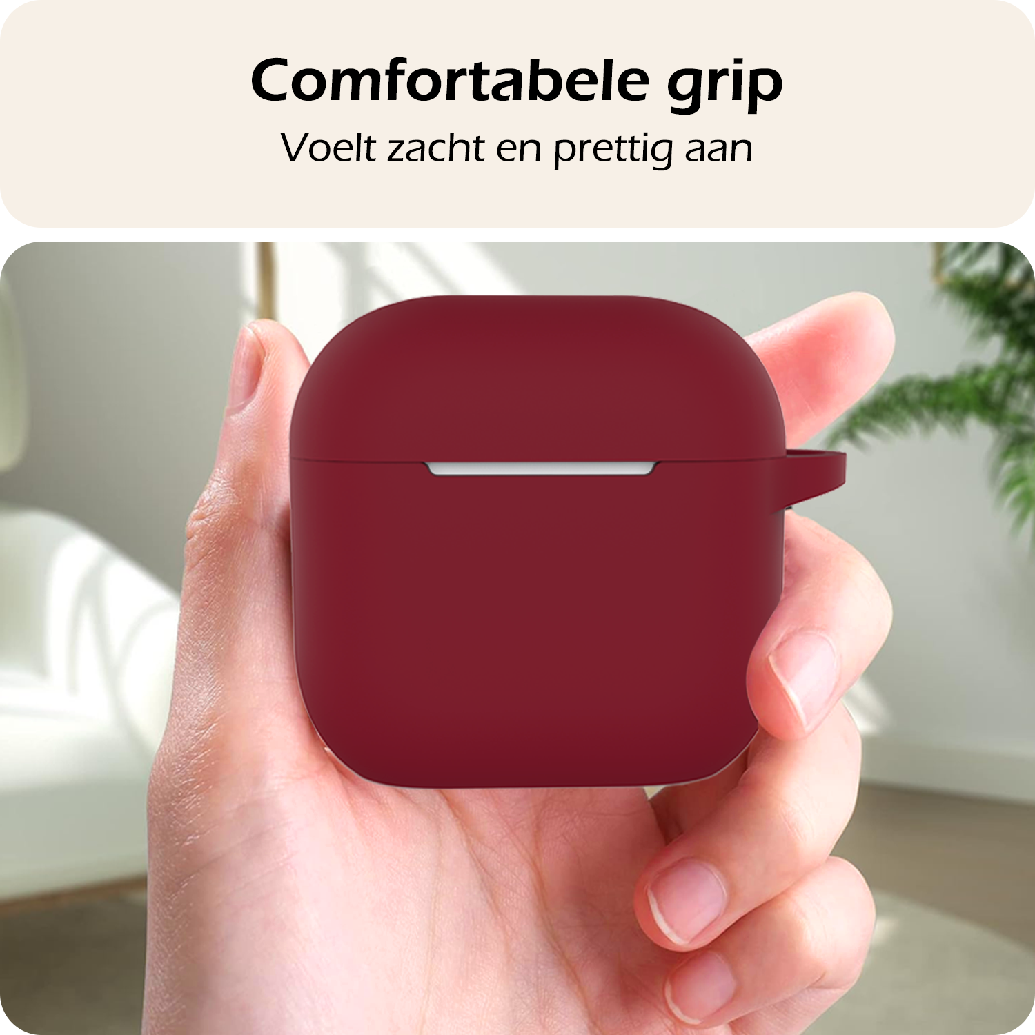 Nomfy Nomfy Siliconen Hoesje Voor Apple AirPods 4 - Donkerrood
