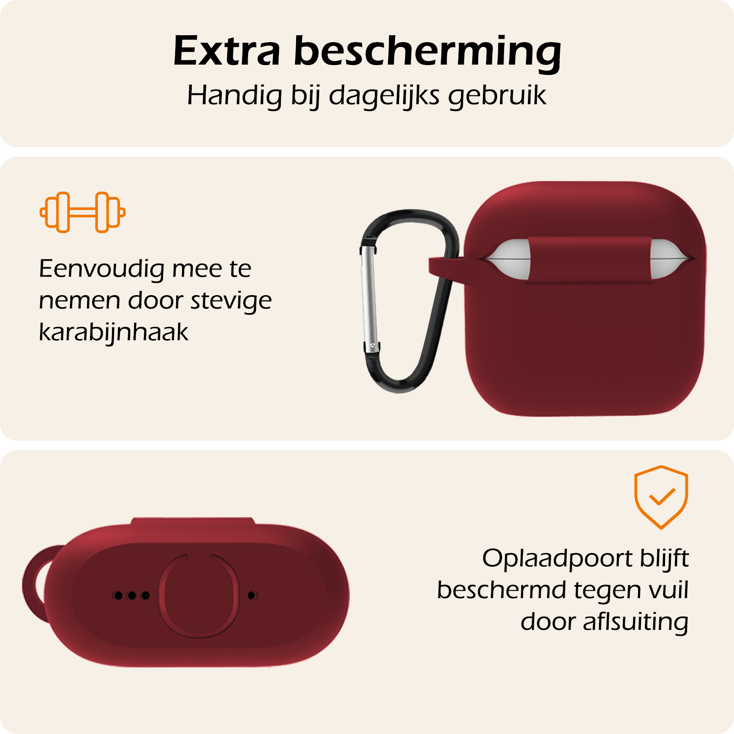 Nomfy Nomfy Siliconen Hoesje Voor Apple AirPods 4 - Donkerrood