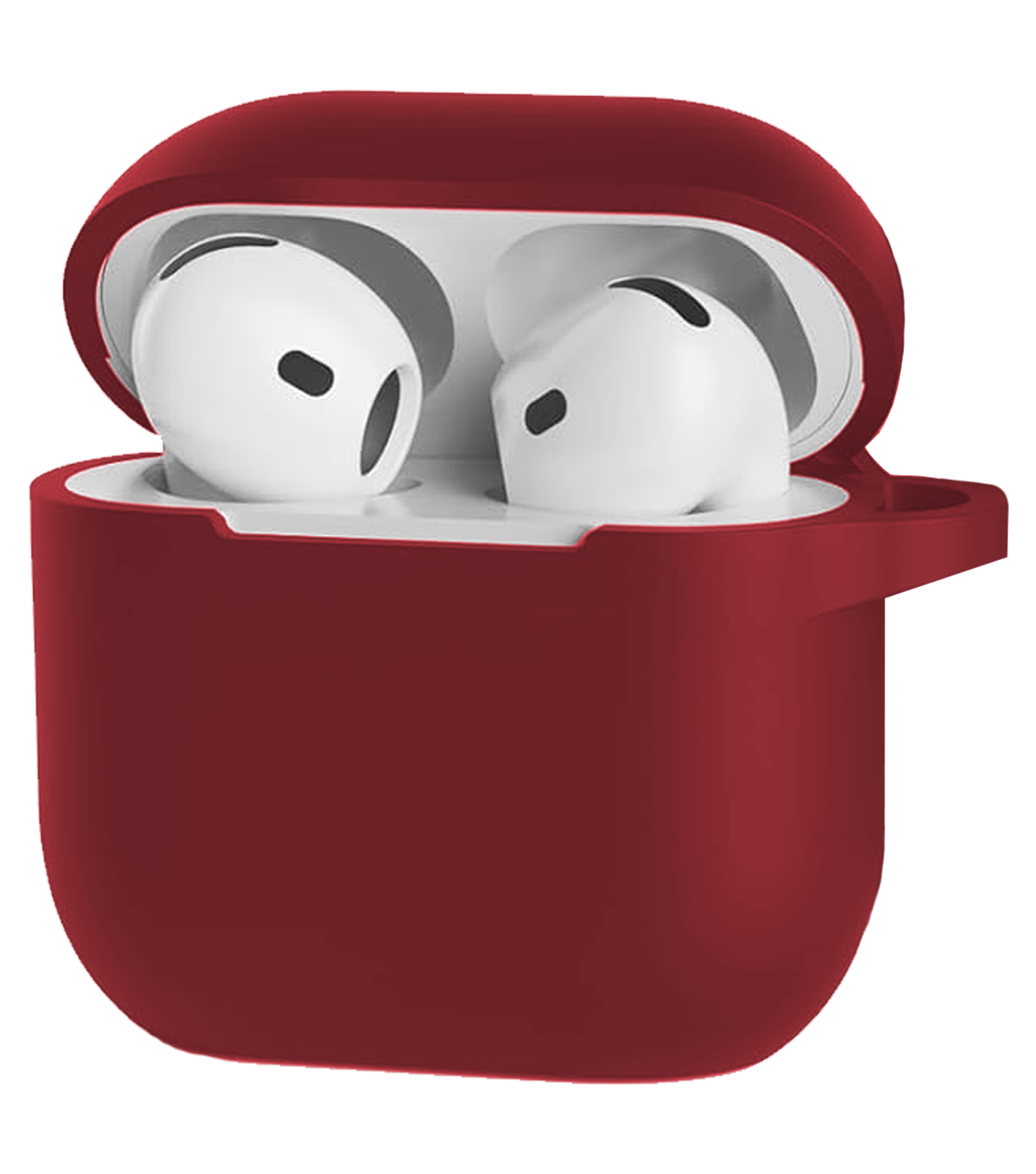 Nomfy Nomfy Siliconen Hoesje Voor Apple AirPods 4 - Donkerrood