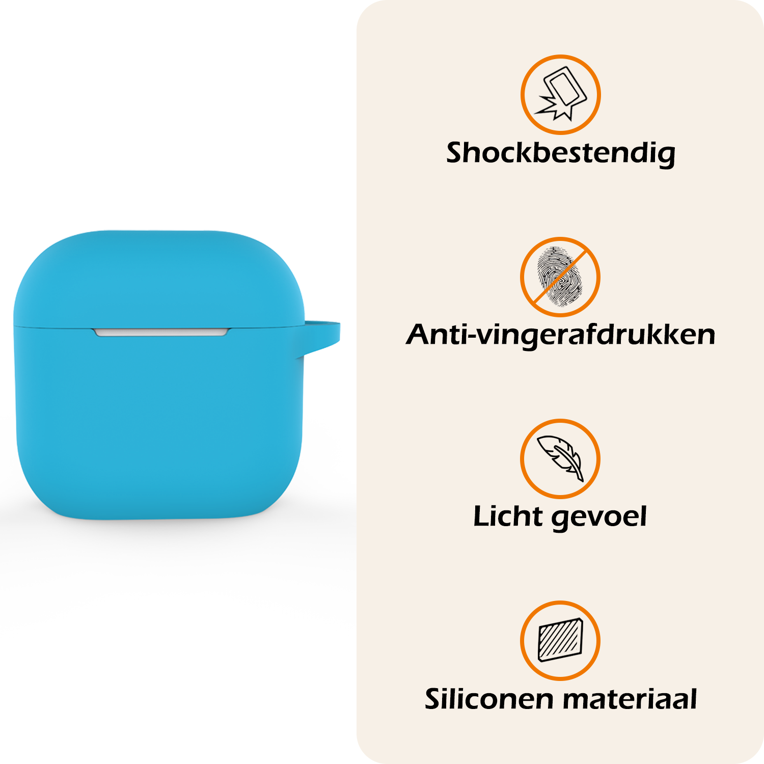 Nomfy Nomfy Siliconen Hoesje Voor Apple AirPods 4 - Lichtblauw