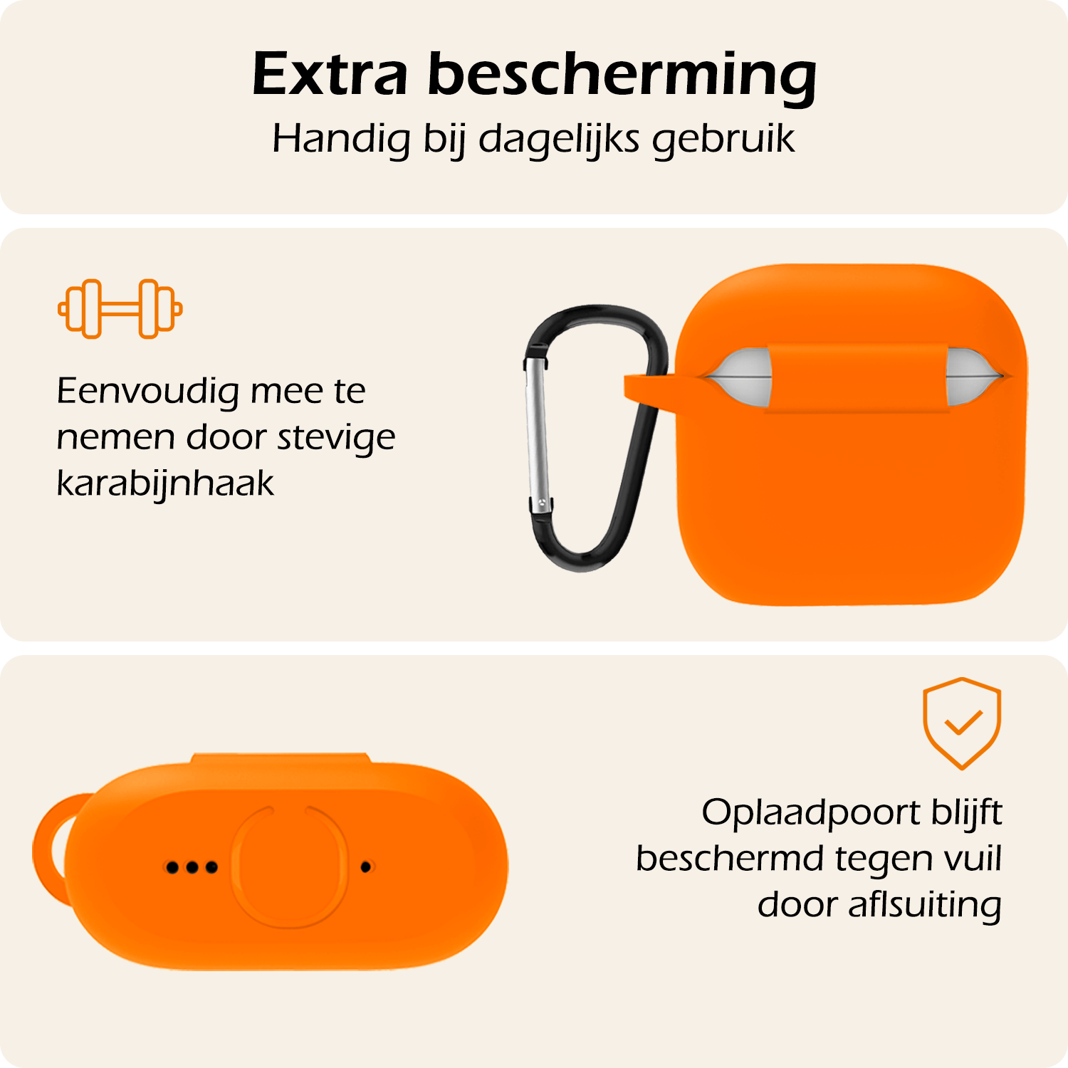Nomfy Nomfy Siliconen Hoesje Voor Apple AirPods 4 - Oranje