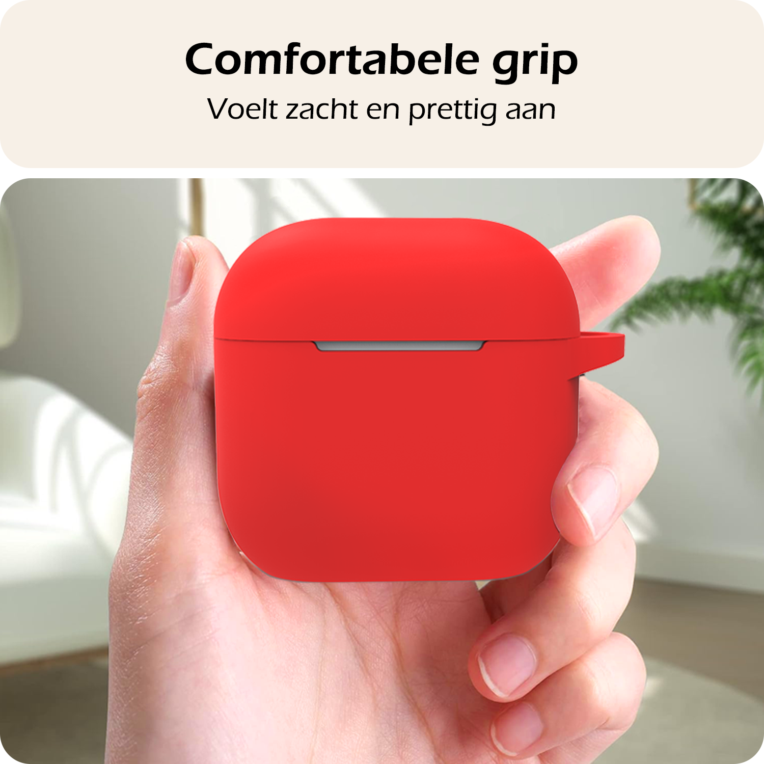 Nomfy Nomfy Siliconen Hoesje Voor Apple AirPods 4 - Rood