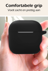 Nomfy Nomfy Siliconen Hoesje Voor Apple AirPods 4 - Zwart