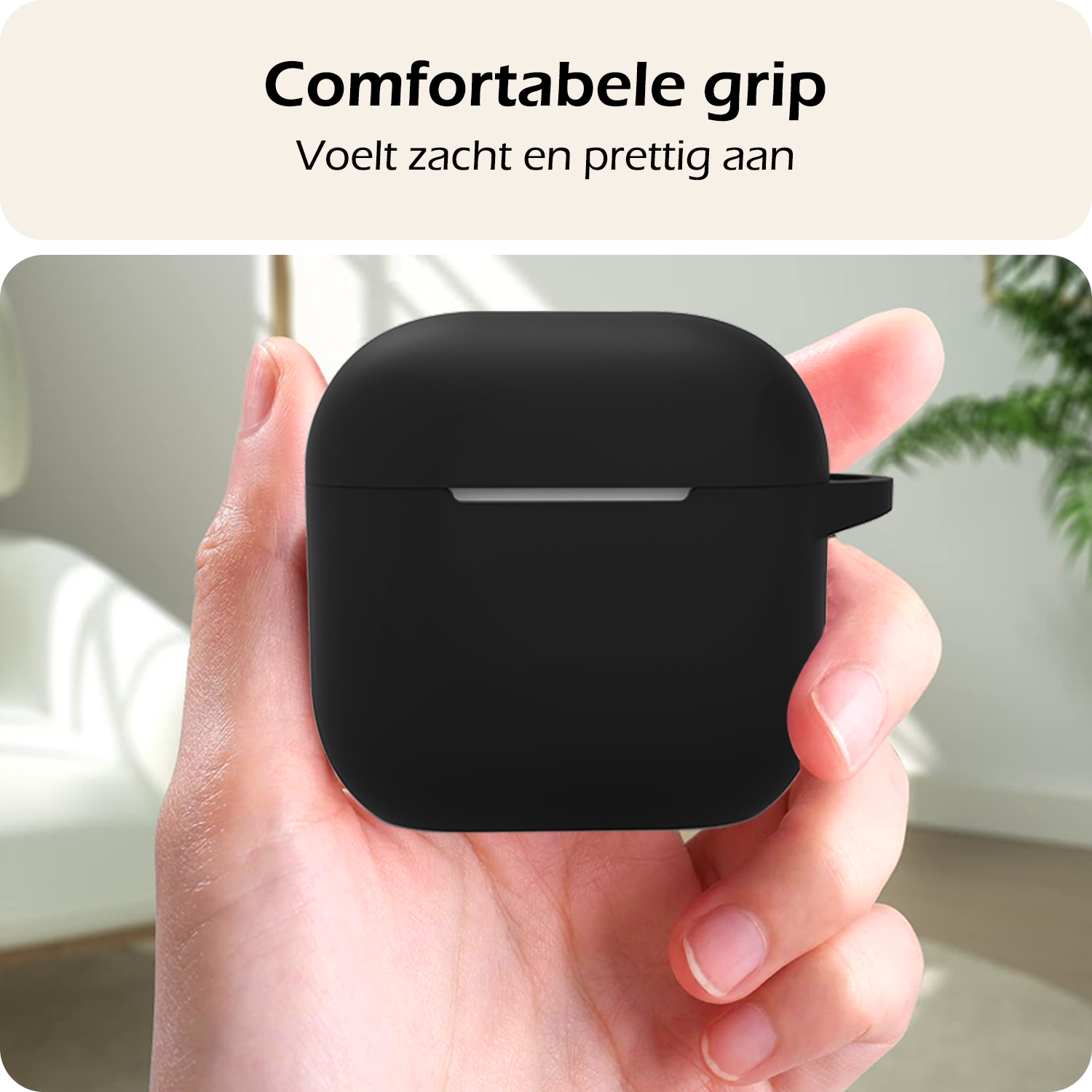 Nomfy Nomfy Siliconen Hoesje Voor Apple AirPods 4 - Zwart