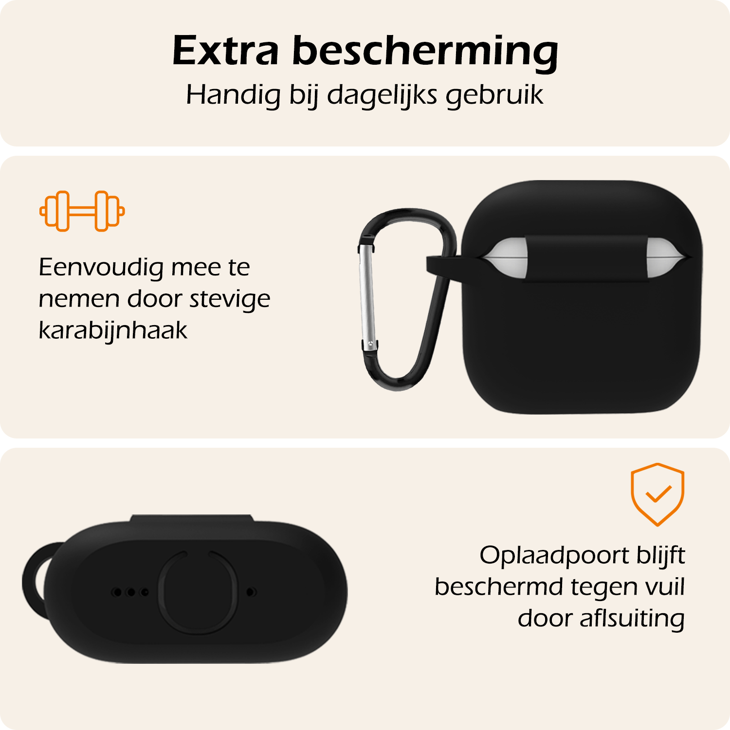Nomfy Nomfy Siliconen Hoesje Voor Apple AirPods 4 - Zwart