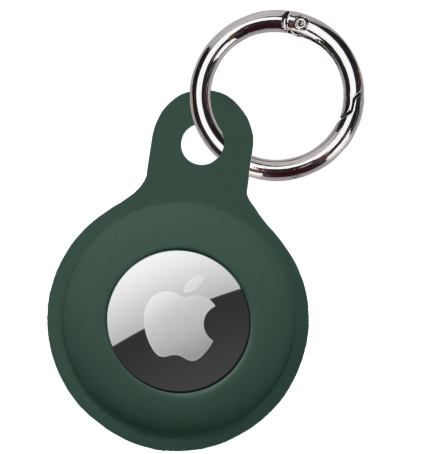 BASEY. Hoesje Geschikt voor Apple AirTag Hoesje Case Hoesje Geschikt voor Apple AirTag Sleutelhanger Siliconen Hoes - Donkergroen - 4 Stuks