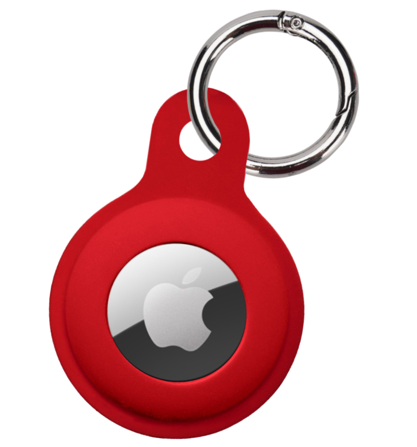 BASEY. Hoesje Geschikt voor Apple AirTag Hoesje Case Hoesje Geschikt voor Apple AirTag Sleutelhanger Siliconen Hoes - Donkerrood - 4 Stuks