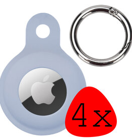 BASEY. 4 PACK - BASEY. AirTag Hoesje Siliconen - Grijsblauw