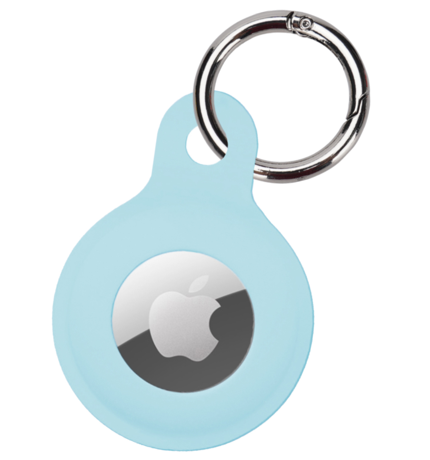 BASEY. Hoesje Geschikt voor Apple AirTag Hoesje Case Hoesje Geschikt voor Apple AirTag Sleutelhanger Siliconen Hoes - Lichtblauw - 4 Stuks