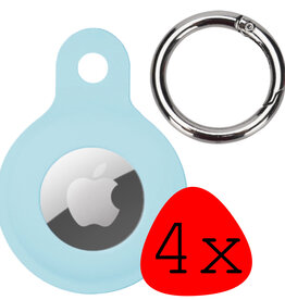 BASEY. 4 PACK - BASEY. AirTag Hoesje Siliconen - Lichtblauw