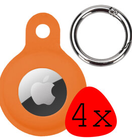BASEY. 4 PACK - BASEY. AirTag Hoesje Siliconen - Oranje