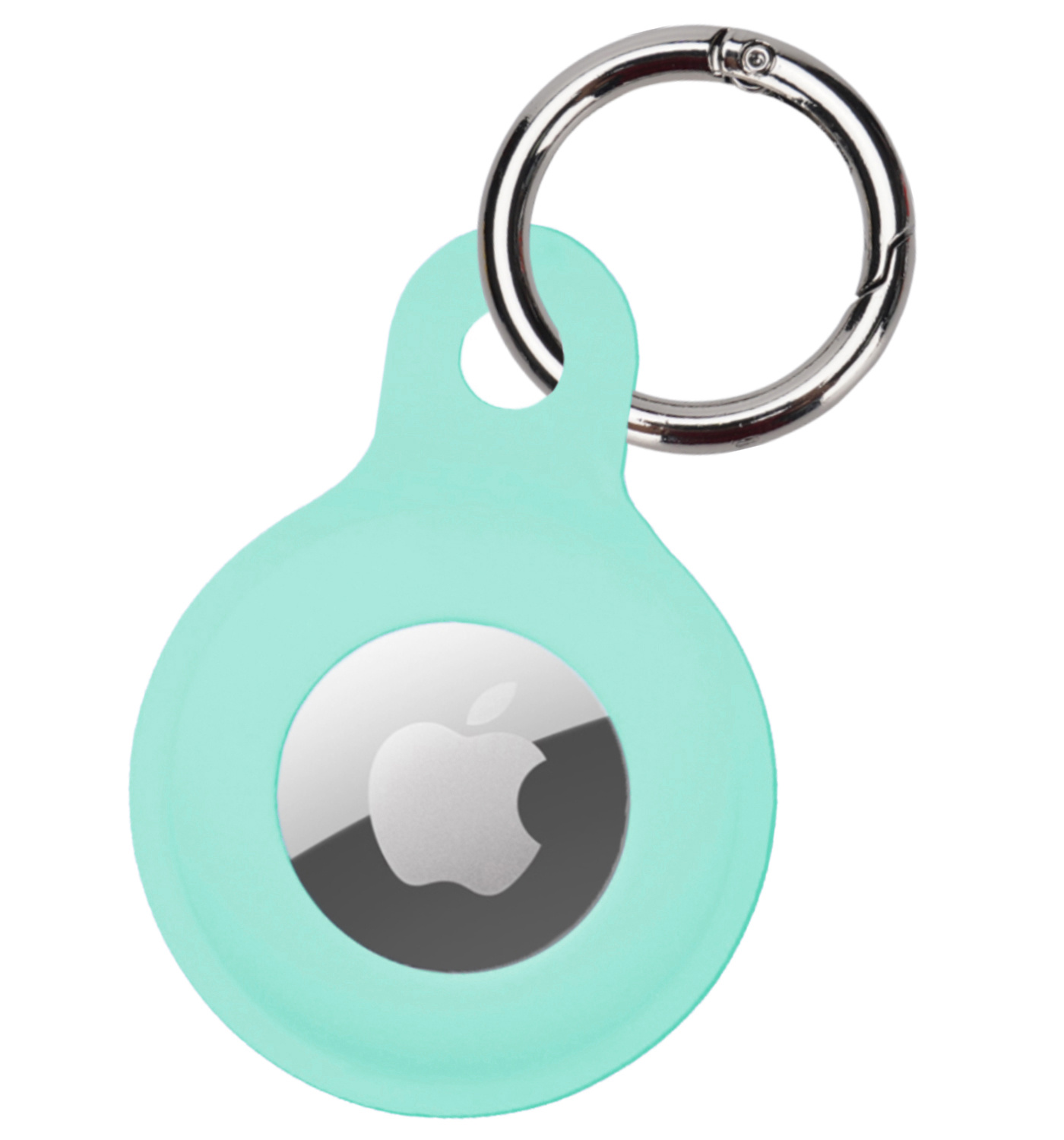 BASEY. Hoesje Geschikt voor Apple AirTag Hoesje Case Hoesje Geschikt voor Apple AirTag Sleutelhanger Siliconen Hoes - Turquoise - 4 Stuks