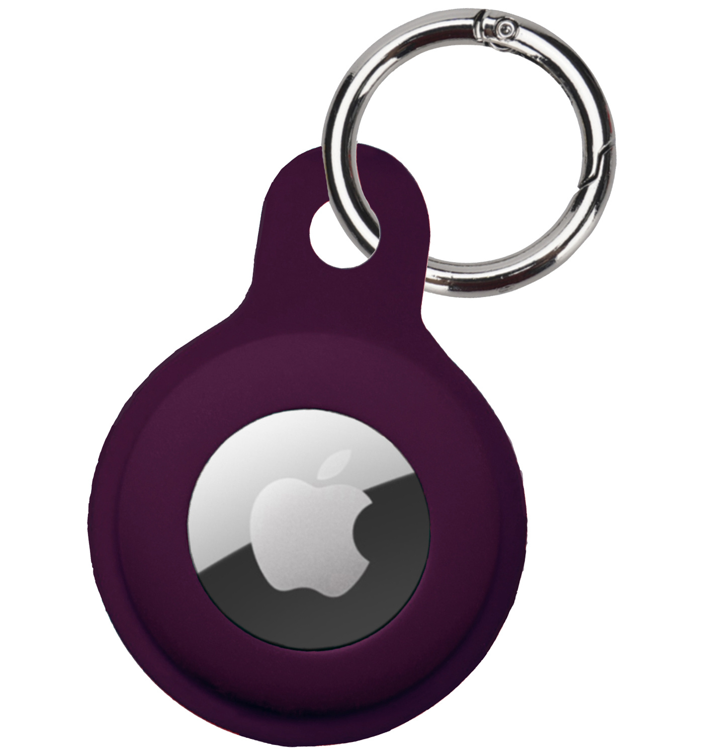 BASEY. Hoesje Geschikt voor Apple AirTag Hoesje Case Hoesje Geschikt voor Apple AirTag Sleutelhanger Siliconen Hoes - Wijnrood - 4 Stuks