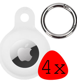 BASEY. 4 PACK - BASEY. AirTag Hoesje Siliconen - Wit
