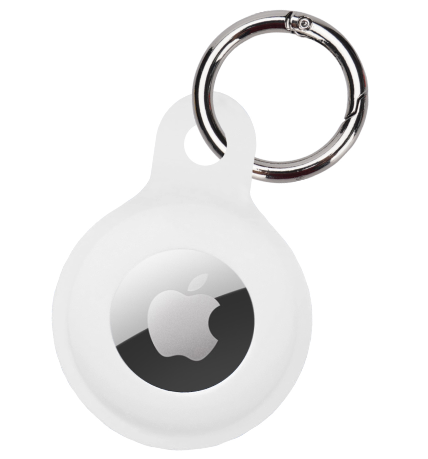 BASEY. Hoesje Geschikt voor Apple AirTag Hoesje Case Hoesje Geschikt voor Apple AirTag Sleutelhanger Siliconen Hoes - Wit - 4 Stuks