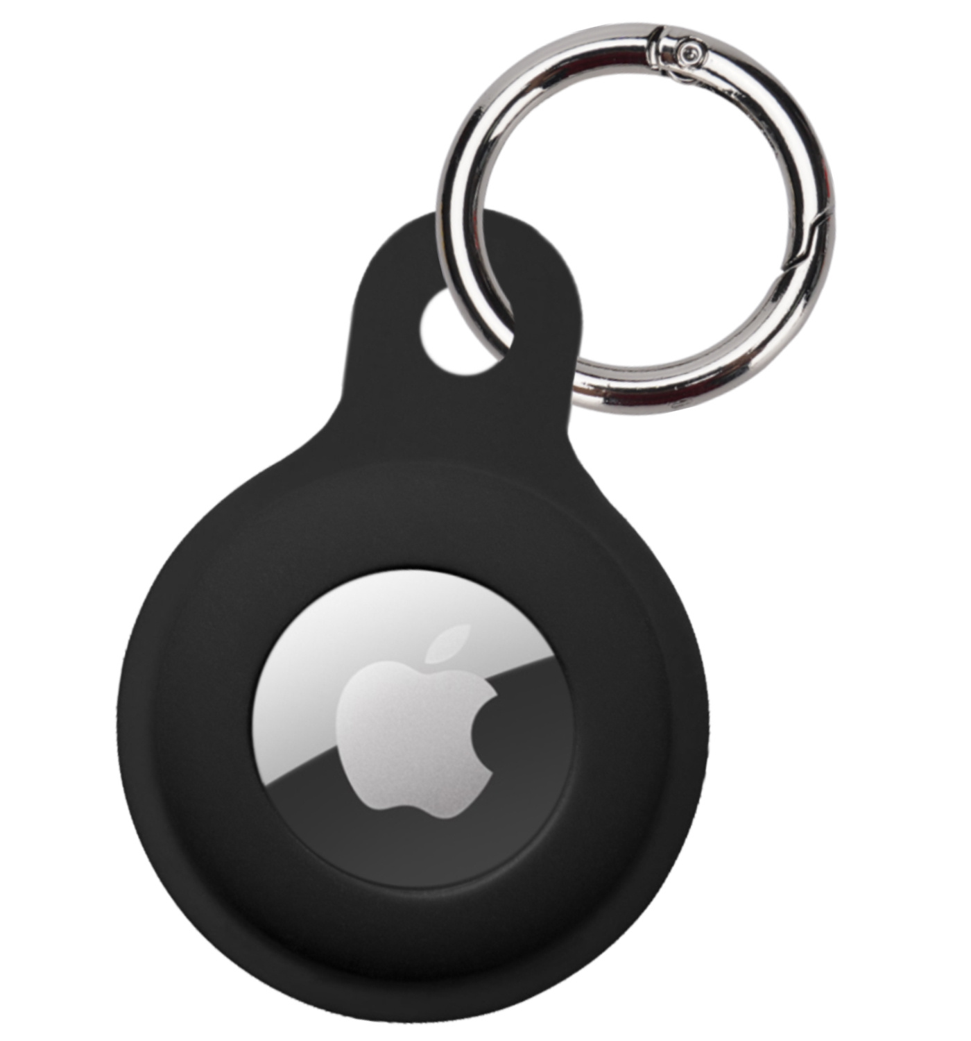 BASEY. Hoesje Geschikt voor Apple AirTag Hoesje Case Hoesje Geschikt voor Apple AirTag Sleutelhanger Siliconen Hoes - Zwart - 4 Stuks