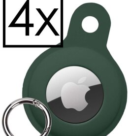 NoXx 4 PACK - NoXx AirTag Hoesje Siliconen - Donkergroen