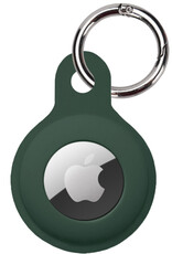 NoXx Hoesje Geschikt voor Apple AirTag-Sleutelhanger Houder Siliconen Hoes - Hoes Geschikt voor Apple AirTag Hoesje - Donkergroen - 4x