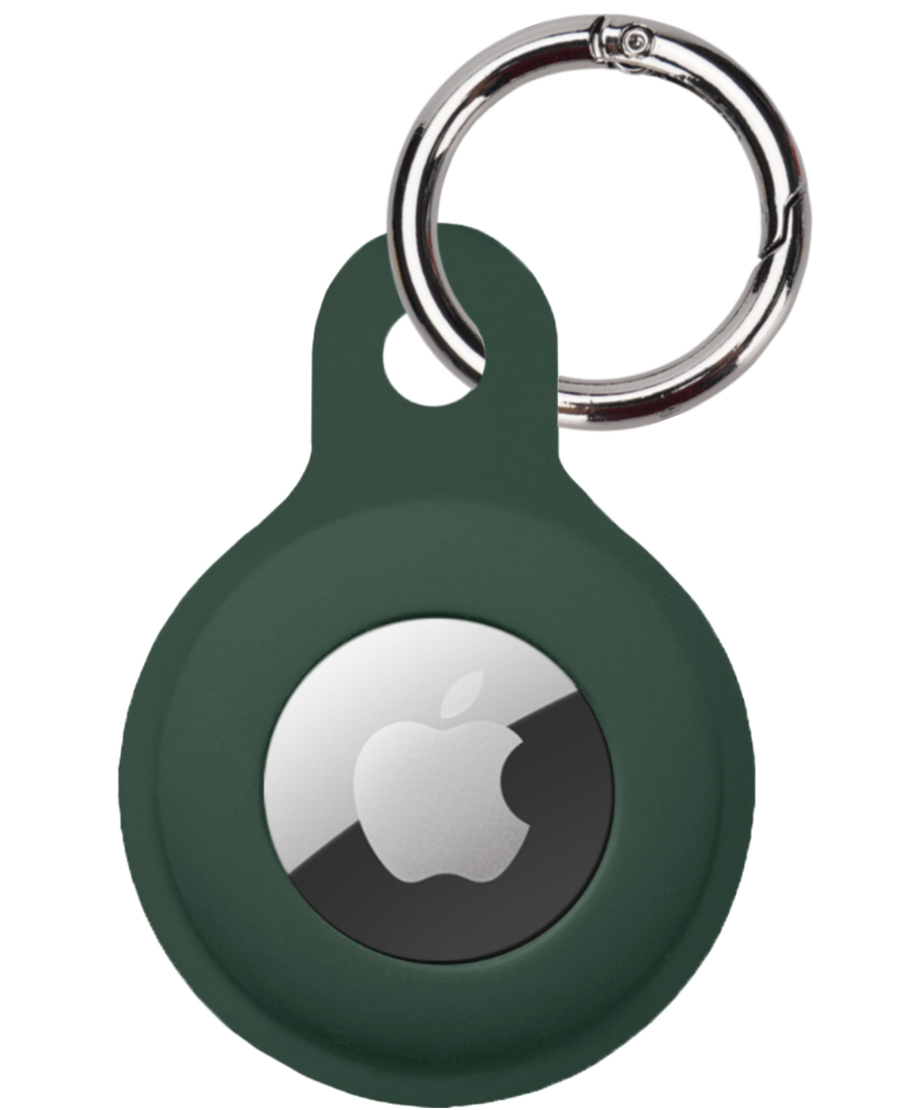 NoXx Hoesje Geschikt voor Apple AirTag-Sleutelhanger Houder Siliconen Hoes - Hoes Geschikt voor Apple AirTag Hoesje - Donkergroen - 4x