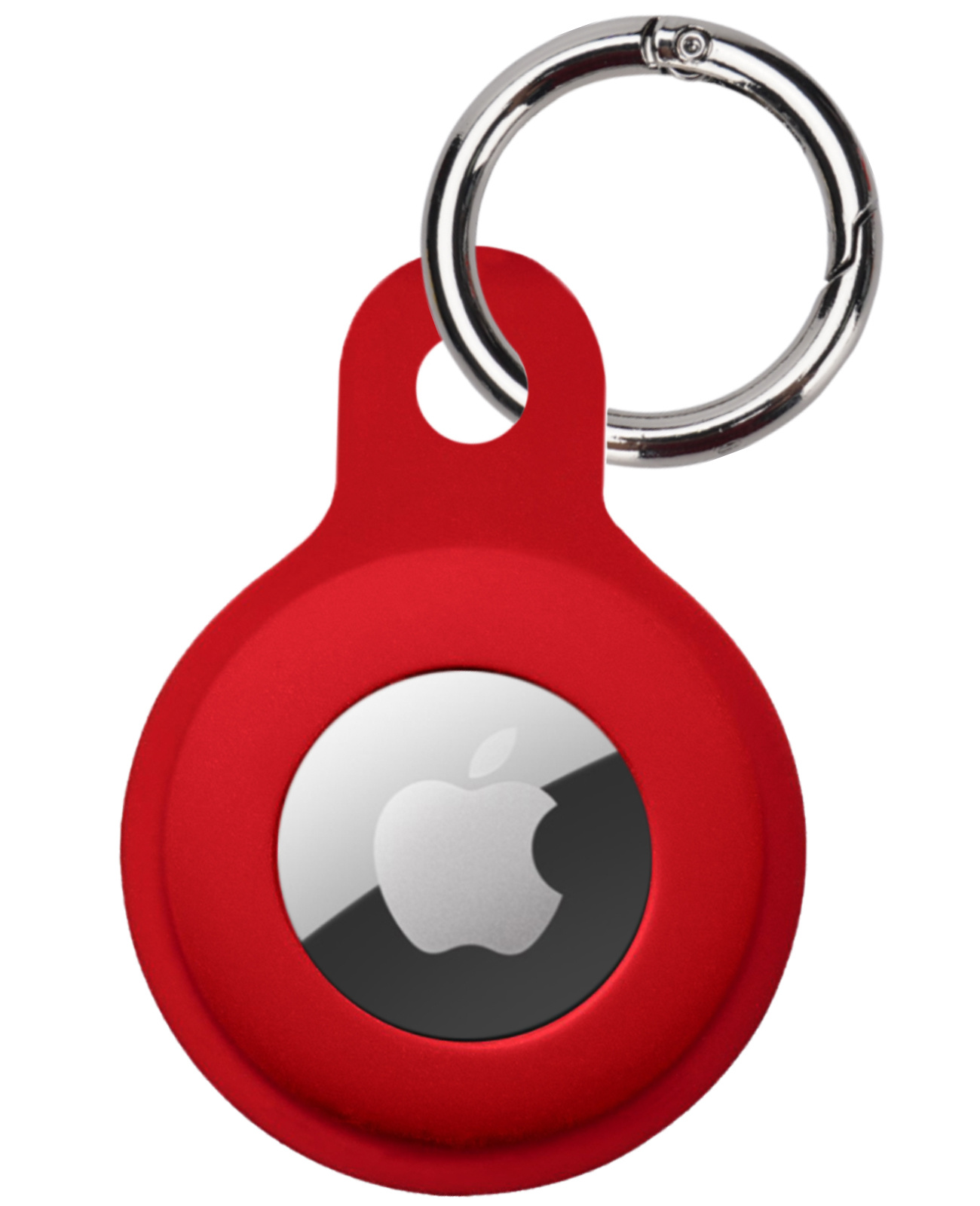 NoXx Hoesje Geschikt voor Apple AirTag-Sleutelhanger Houder Siliconen Hoes - Hoes Geschikt voor Apple AirTag Hoesje - Donkerrood - 4x