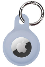 NoXx Hoesje Geschikt voor Apple AirTag-Sleutelhanger Houder Siliconen Hoes - Hoes Geschikt voor Apple AirTag Hoesje - Grijsblauw - 4x