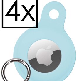 NoXx 4 PACK - NoXx AirTag Hoesje Siliconen - Lichtblauw