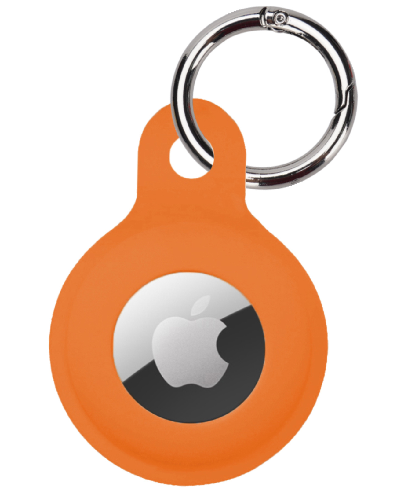 NoXx Hoesje Geschikt voor Apple AirTag-Sleutelhanger Houder Siliconen Hoes - Hoes Geschikt voor Apple AirTag Hoesje - Oranje - 4x