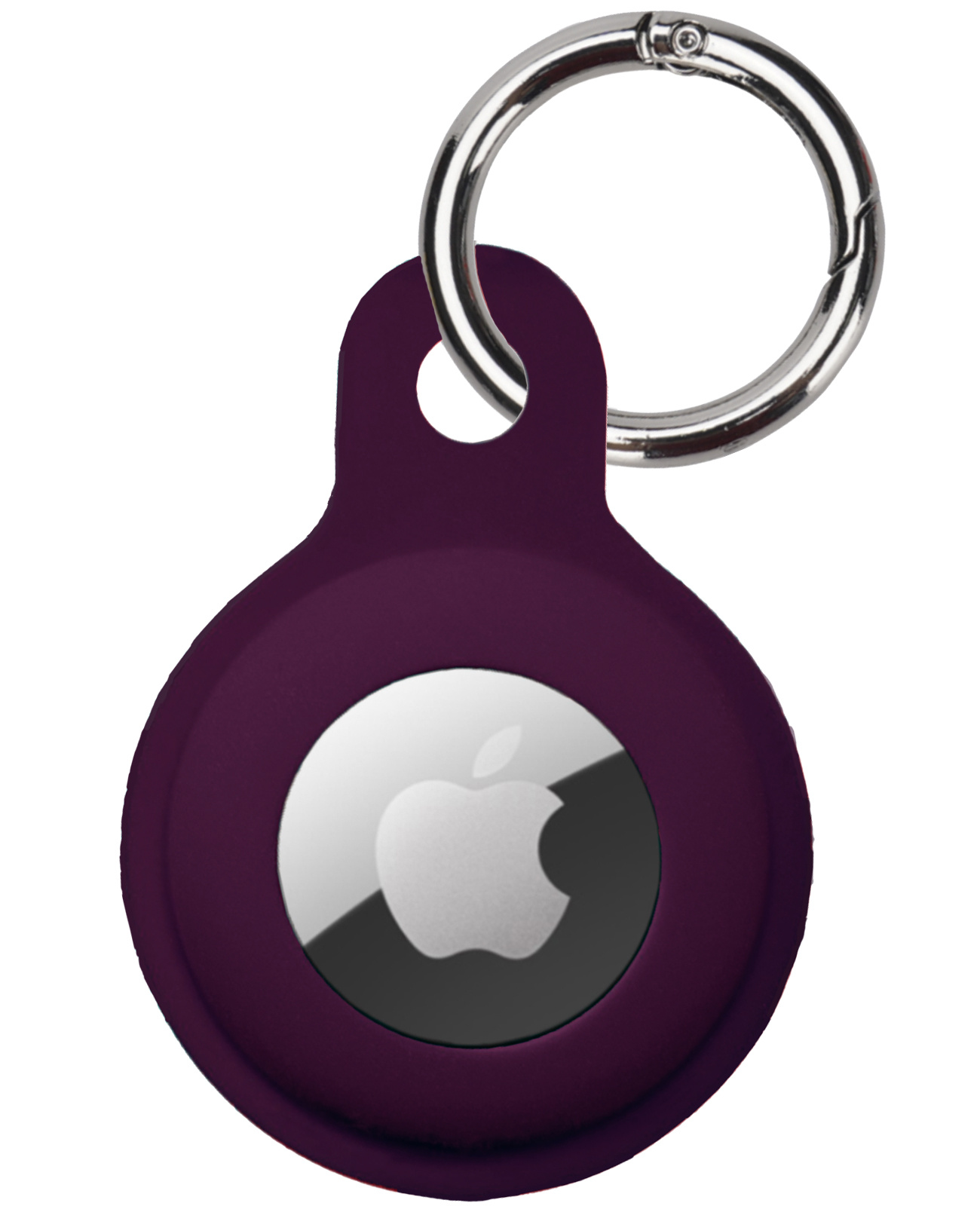 NoXx Hoesje Geschikt voor Apple AirTag-Sleutelhanger Houder Siliconen Hoes - Hoes Geschikt voor Apple AirTag Hoesje - Paars - 4x