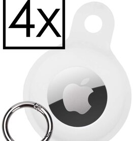 NoXx 4 PACK - NoXx AirTag Hoesje Siliconen - Wit