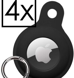 NoXx 4 PACK - NoXx AirTag Hoesje Siliconen - Zwart