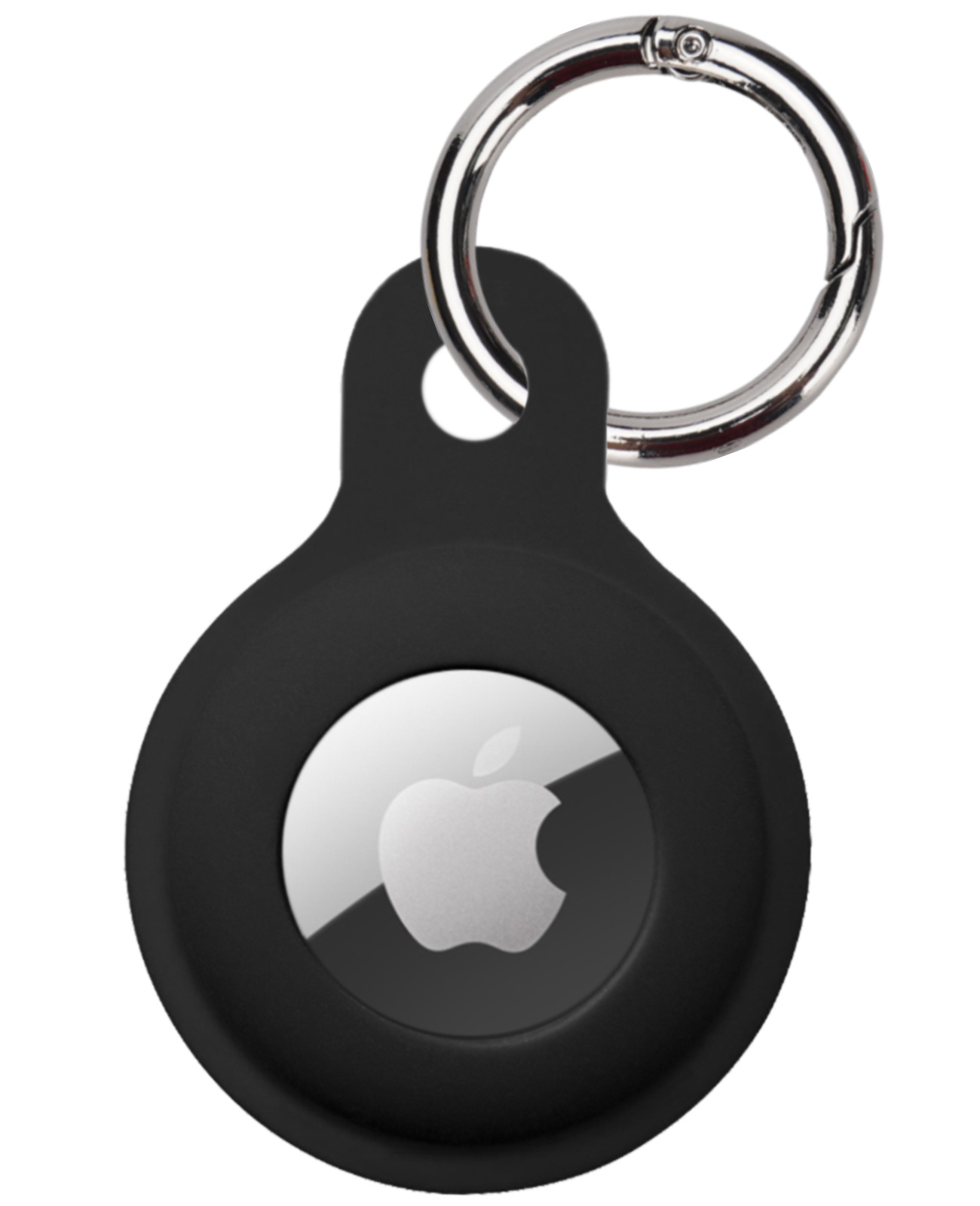 NoXx Hoesje Geschikt voor Apple AirTag-Sleutelhanger Houder Siliconen Hoes - Hoes Geschikt voor Apple AirTag Hoesje - Zwart - 4x