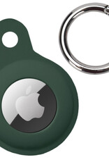 Nomfy Hoesje Geschikt voor Apple AirTag Sleutelhanger Hoes Siliconen Hoesje - Siliconen Hoesje Geschikt voor Apple AirTag-Sleutelhanger Hoesje - Donkergroen - 4 PACK