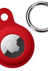 Nomfy Hoesje Geschikt voor Apple AirTag Sleutelhanger Hoes Siliconen Hoesje - Siliconen Hoesje Geschikt voor Apple AirTag-Sleutelhanger Hoesje - Donkerrood - 4 PACK