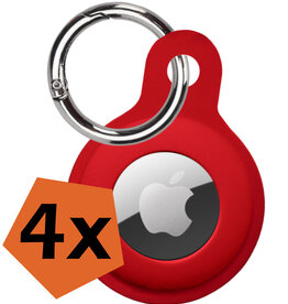 Nomfy 4 PACK - Nomfy AirTag Hoesje Siliconen - Donkerrood