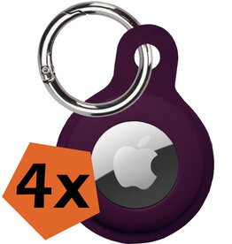 Nomfy 4 PACK - Nomfy AirTag Hoesje Siliconen - Aubergine