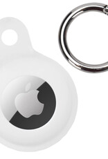Nomfy Hoesje Geschikt voor Apple AirTag Sleutelhanger Hoes Siliconen Hoesje - Siliconen Hoesje Geschikt voor Apple AirTag-Sleutelhanger Hoesje - Wit - 4 PACK