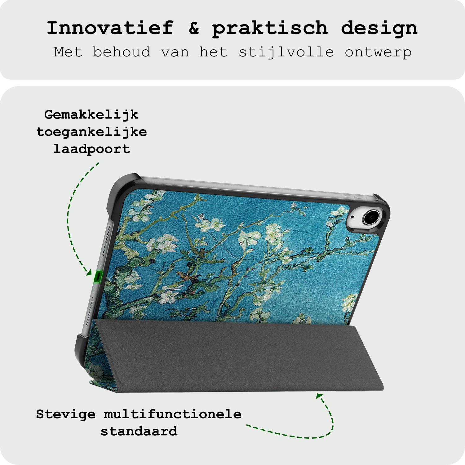 BASEY. BASEY. iPad Mini 7 Hoesje Met Screenprotector - Bloemen