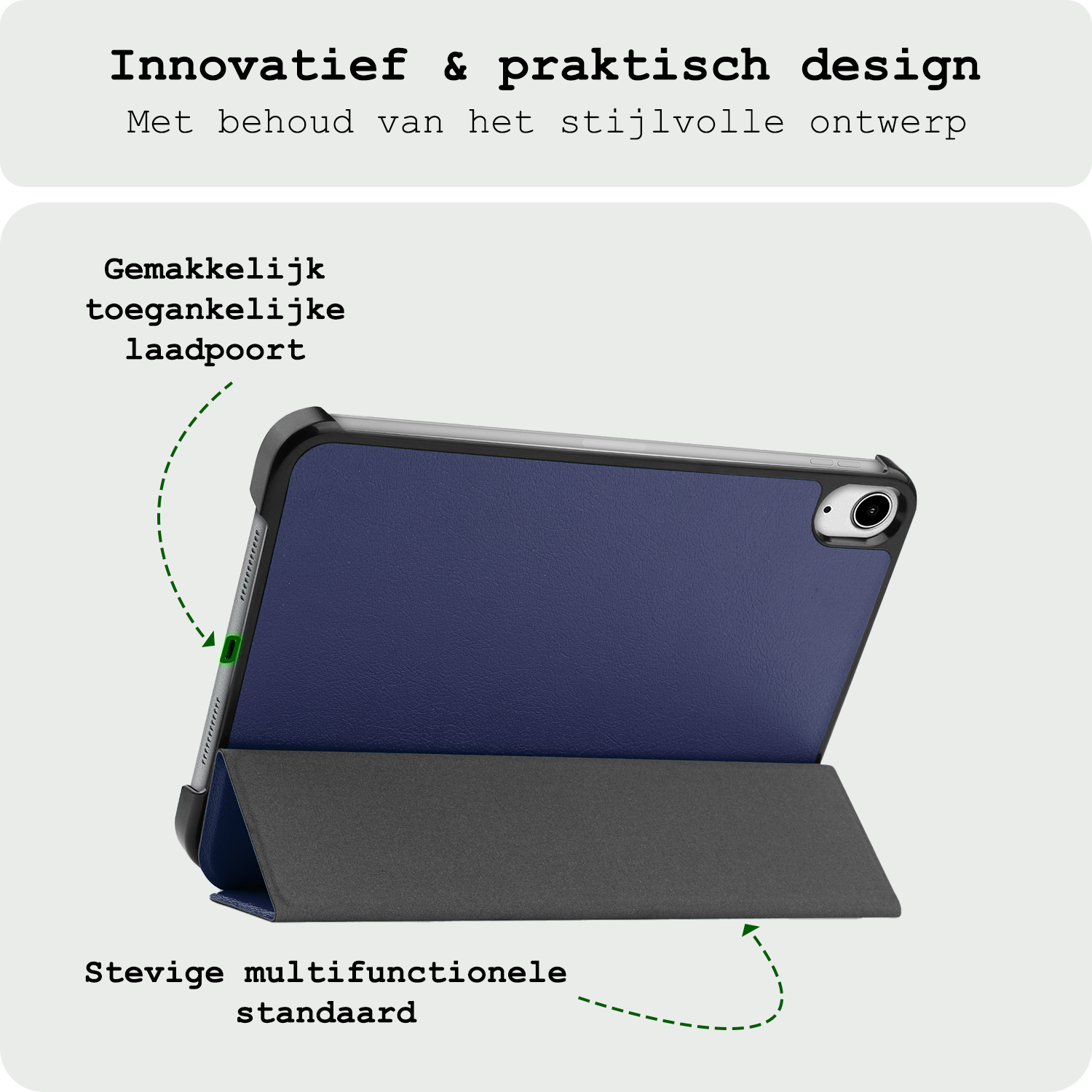 BASEY. BASEY. iPad Mini 7 Hoesje Met Screenprotector - Donkerblauw