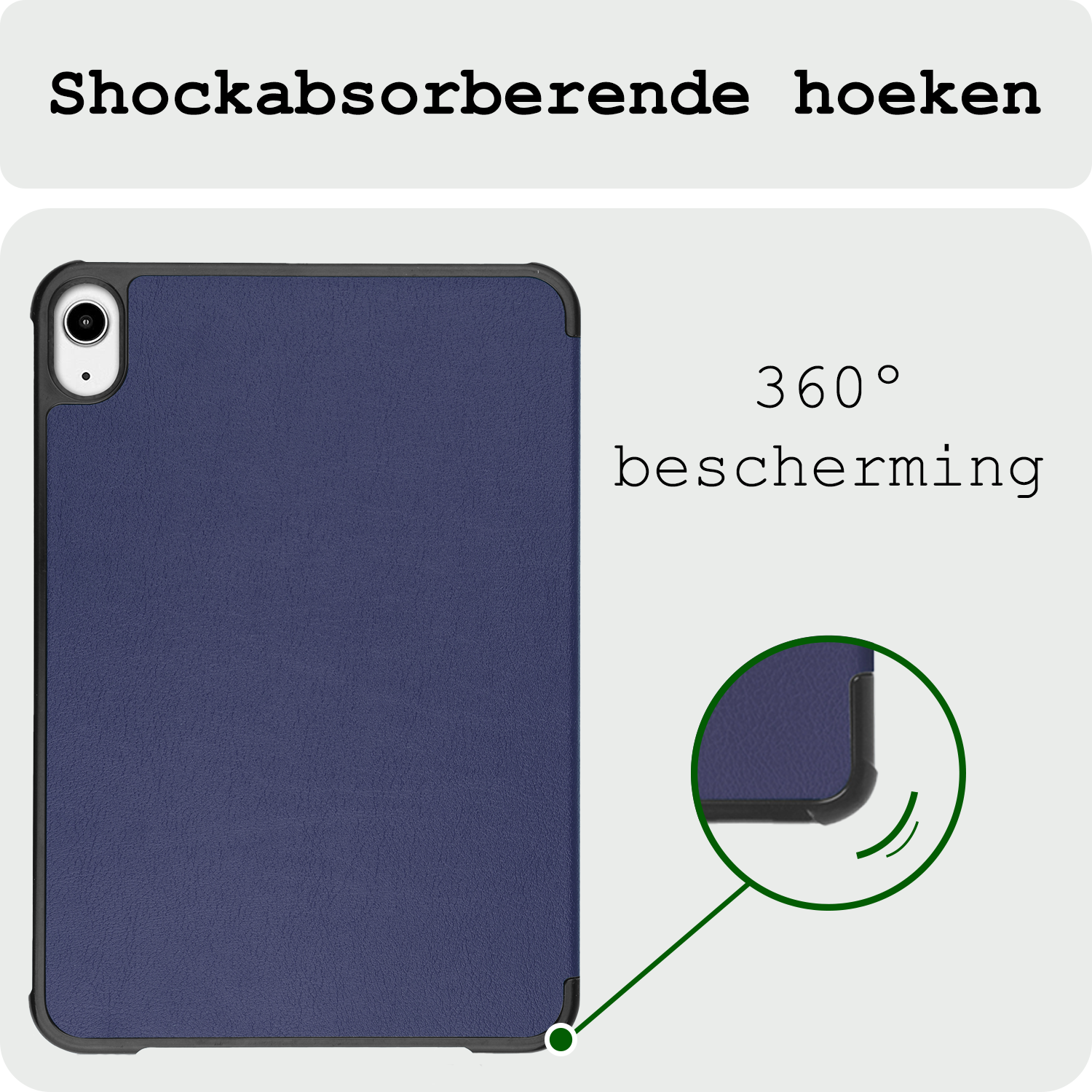 BASEY. BASEY. iPad Mini 7 Hoesje Met Screenprotector - Donkerblauw