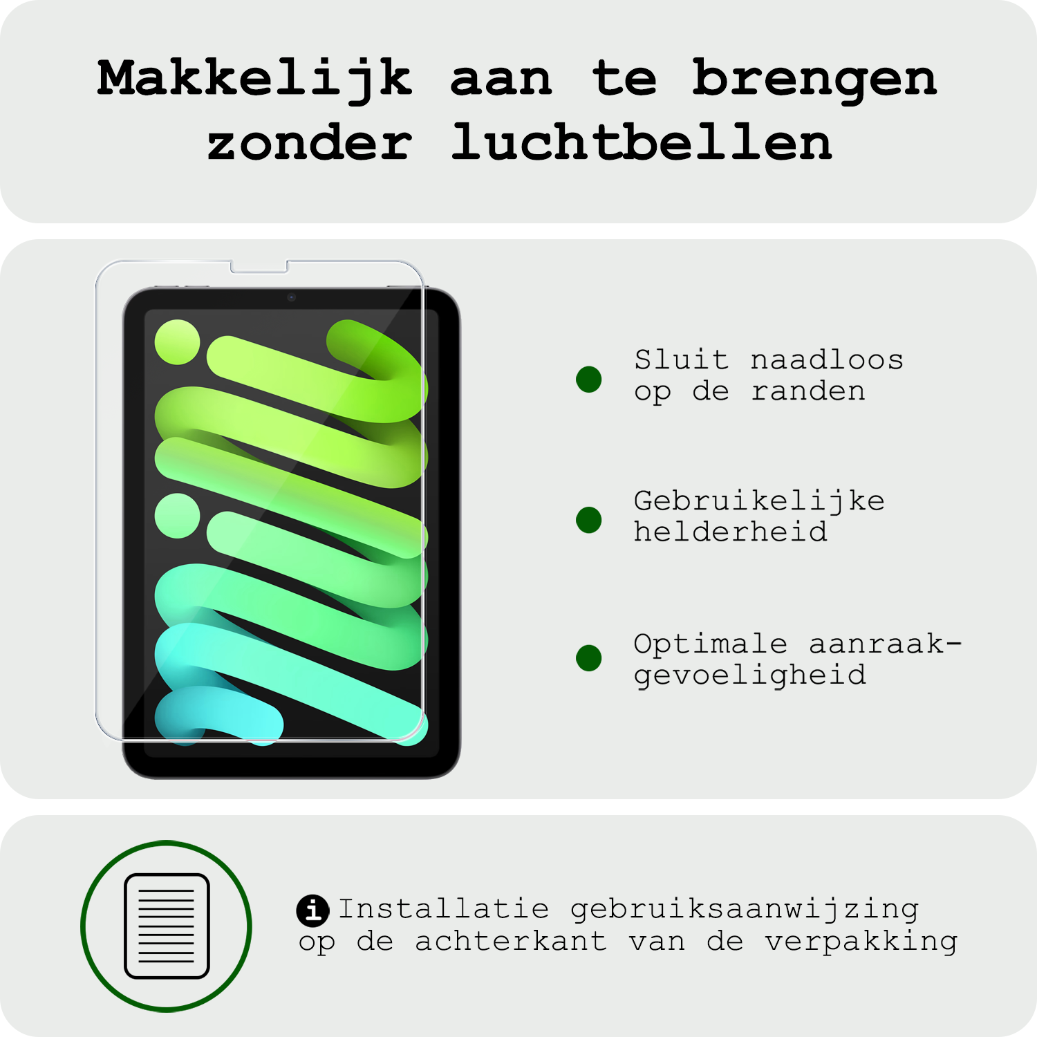 BASEY. BASEY. iPad Mini 7 Hoesje Met Screenprotector - Donkergroen