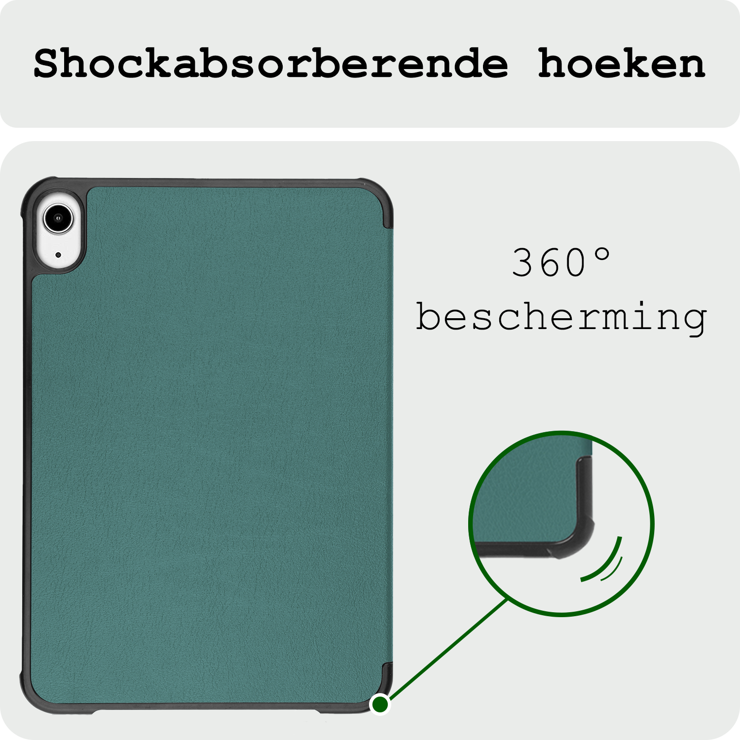BASEY. BASEY. iPad Mini 7 Hoesje Met Screenprotector - Donkergroen